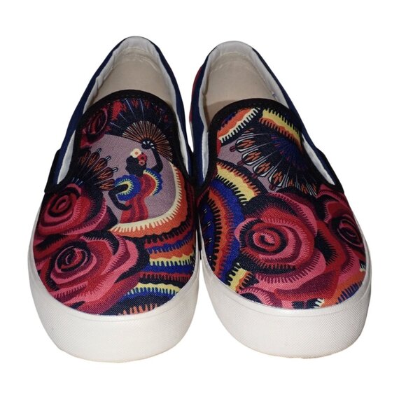 Inkkas Baila‎ Slip On Canvas shoes Mens 9 Boho Artsy  Casual - Picture 1 of 7